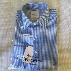 Ben Sherman dobby check Dress Shirt, L/S, Size 15, 32-33